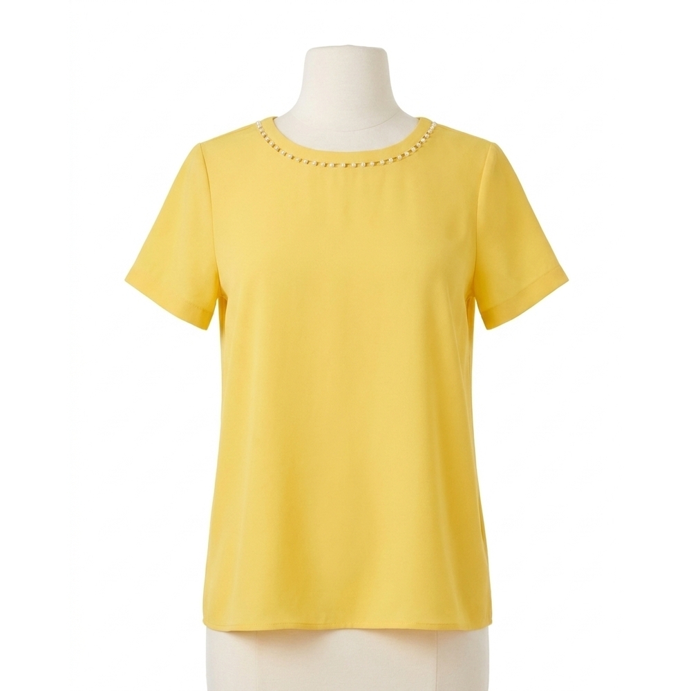 NEW LILLY PULITZER clairmont pearl knit top in estelle yellow